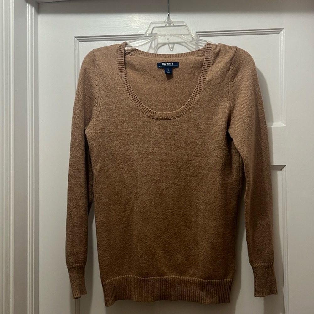 Camel scoop neck Old Navy sweater